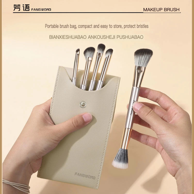 5-Set Double-Ended Eyeshadow & Concealer Brush Kit Makeup Brush Set QXL