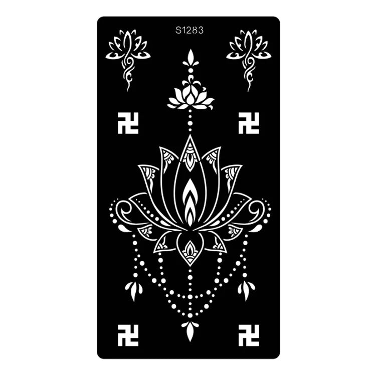 Indian Henna Hollow Tattoo Stencil | Temporary Body Art Template Tattoo Stencil QXL S1283