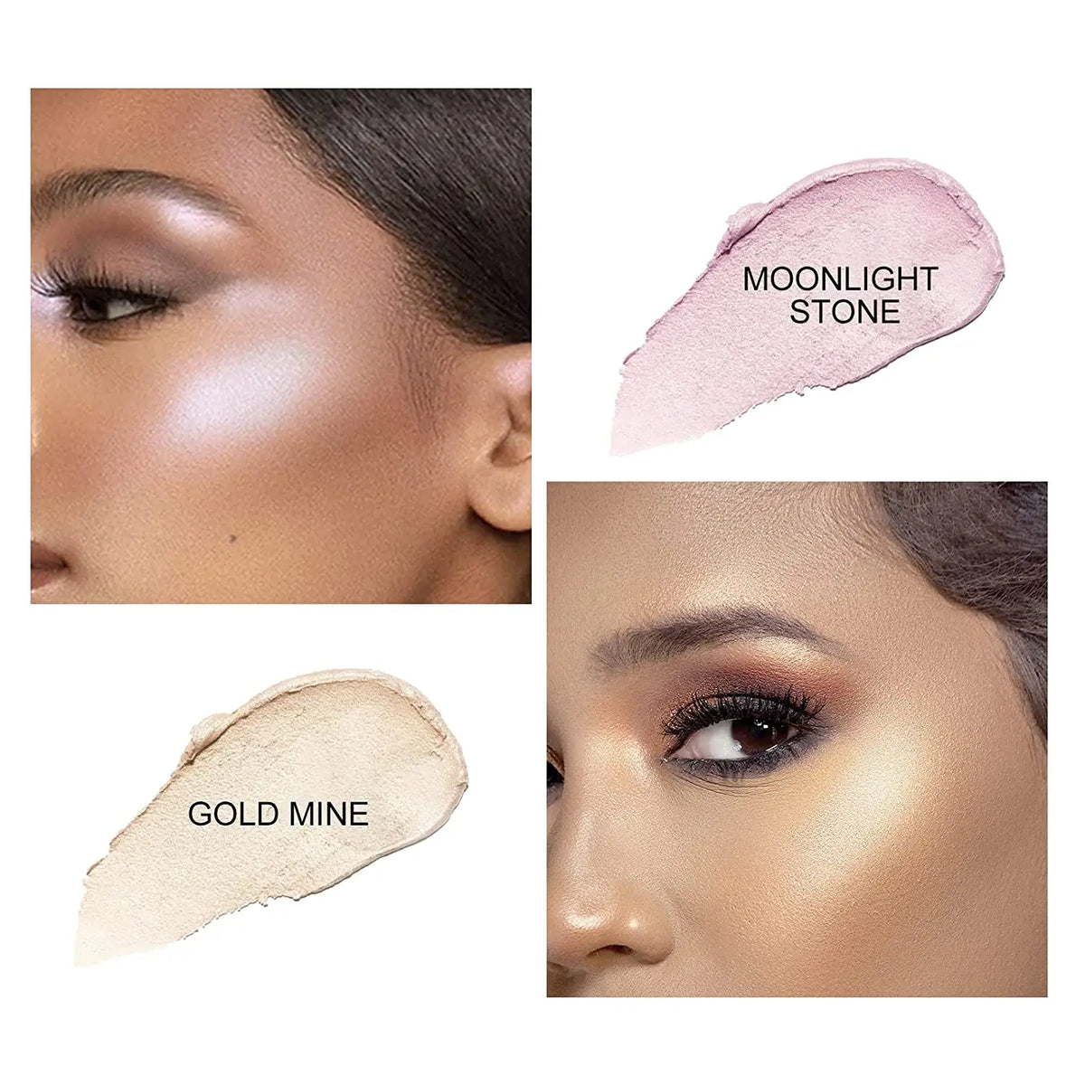 QiBest 2-Color Highlighter Stick | Shimmer Contour Bronzer Highlighter Stick QXL