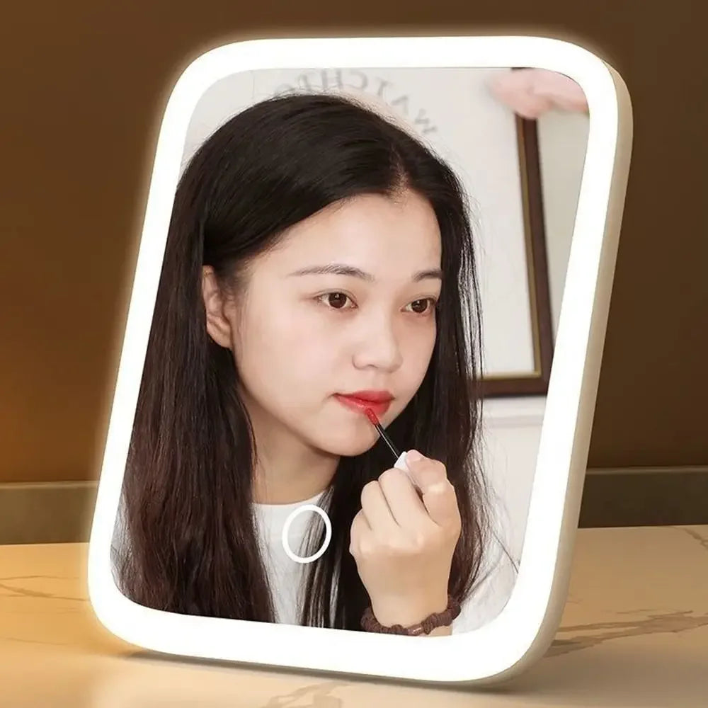 LED Makeup Mirror | 3-Color Light, Touch Control, USB LED Vanity Mirror QXL