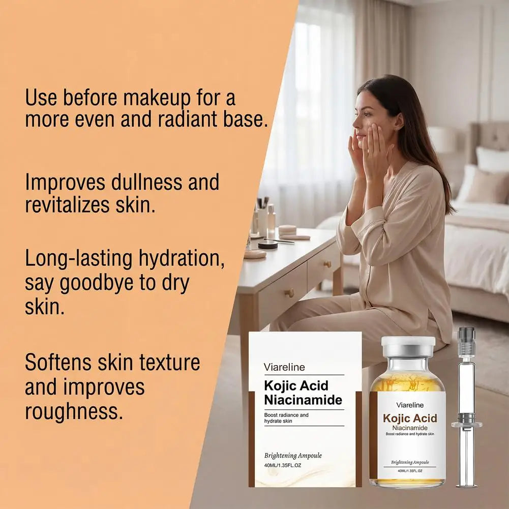 40ml Kojic Acid & Niacinamide Brightening Ampoule Serum Brightening Face Serum QXL
