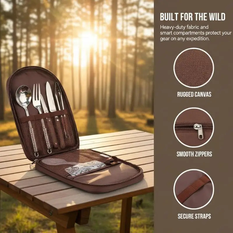 Portable Outdoor Cooking Utensil Storage Bag | BBQ & Camping Outdoor Utensil Bag QXL