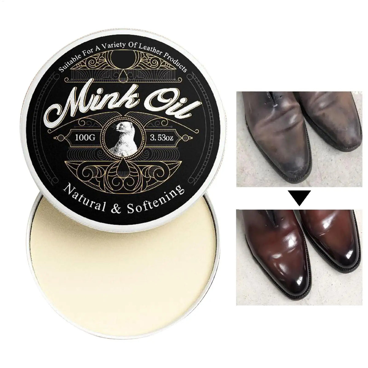 100g Mink Oil Leather Conditioner for Boots, Shoes & Clothing Leather Conditioner QXL