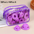 20-Pc Mushroom Bell Silicone Hair Curling Rollers Heat-Free Hair Curling Rollers QXL Purple