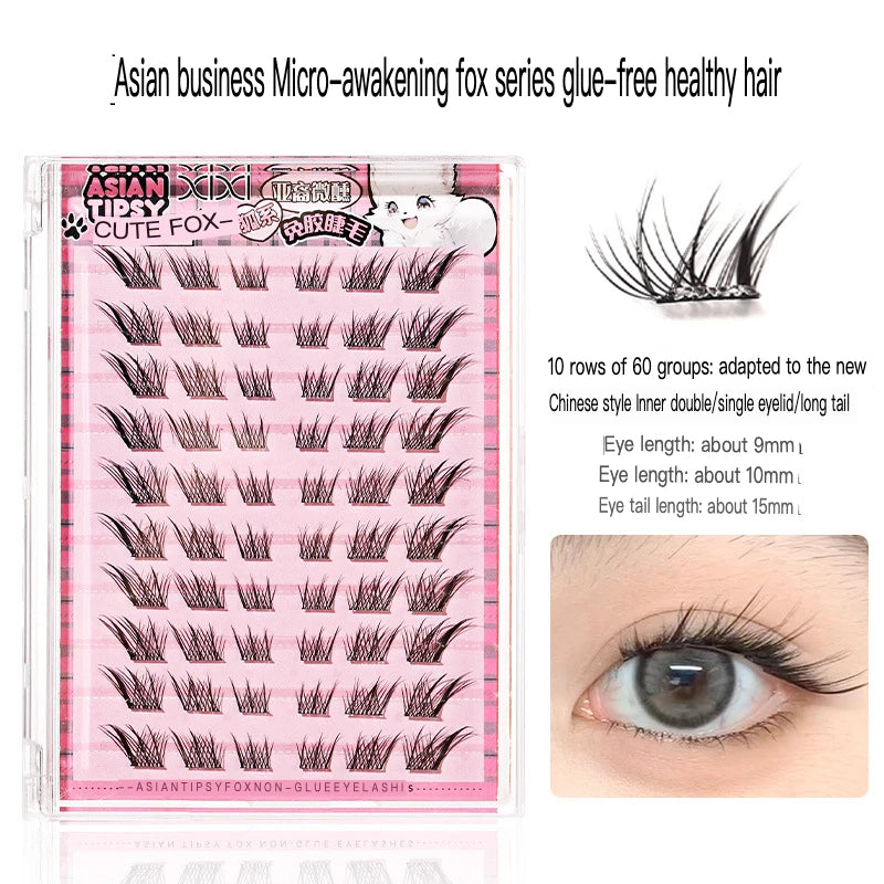 Glue-Free Cluster Lashes | Winged DIY False Eyelashes Cluster False Lashes QXL Asian slightly tipsy