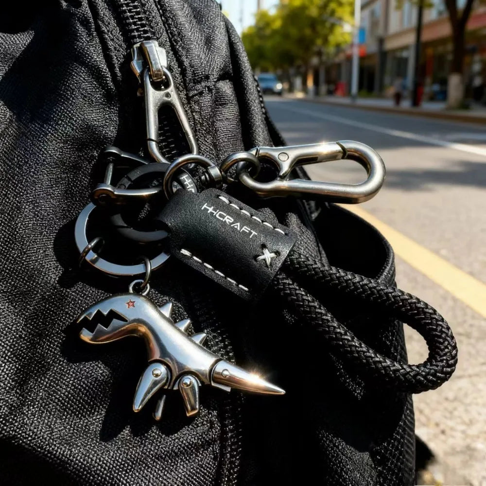 Leather Woven Rope Metal Keychain | Bag Pendant & Gift Leather Keychain QXL