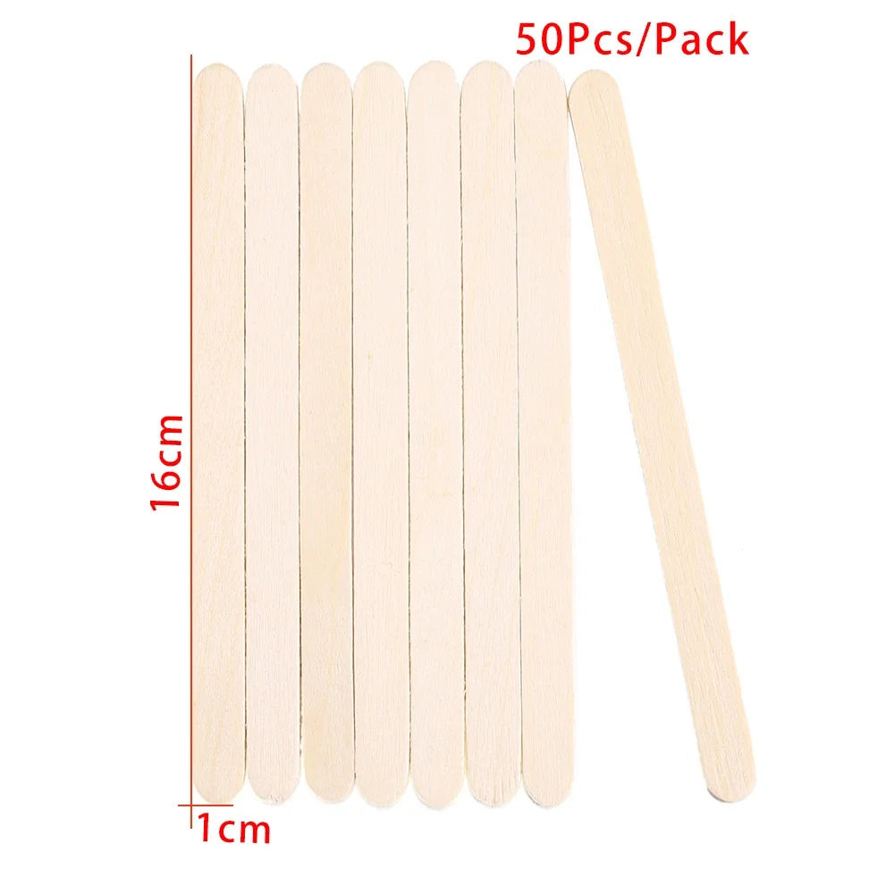 Wood Craft Sticks 50/100/150-Pack | Resin Stirring & DIY Wooden Craft Sticks QXL 160mm 50Pcs