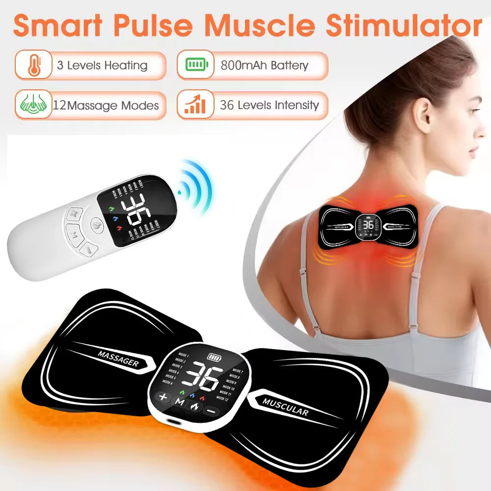EMS Pulse Neck & Shoulder Massager | Wireless Heating Pad EMS Neck Massager QXL