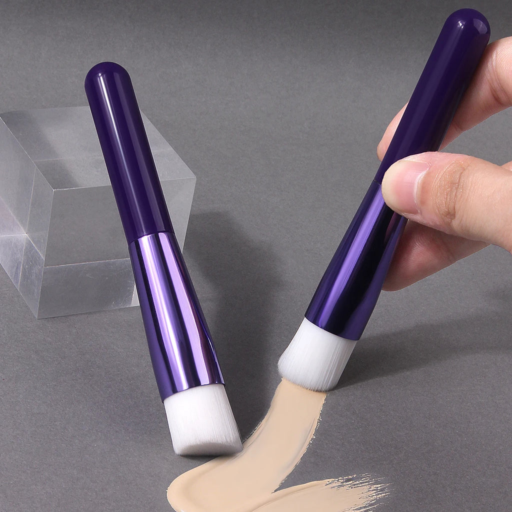 2-Pack Angled Foundation & Concealer Brushes | Synthetic Nylon Makeup Brush Set QXL
