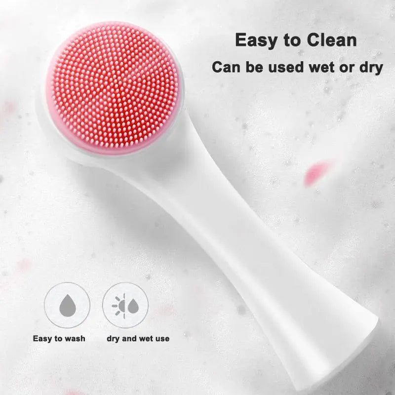 Double-Sided Silicone Facial Cleansing Brush | Deep Pore Tool Facial Cleansing Brush QXL