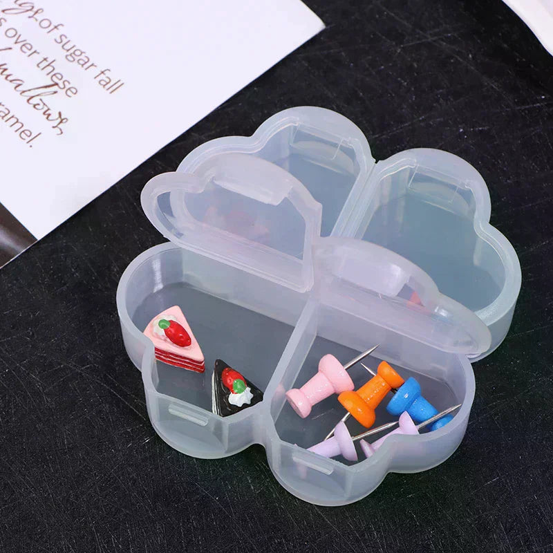 4-Grid Four-Leaf Clover Portable Pill Organizer Box Pill Organizer Box QXL