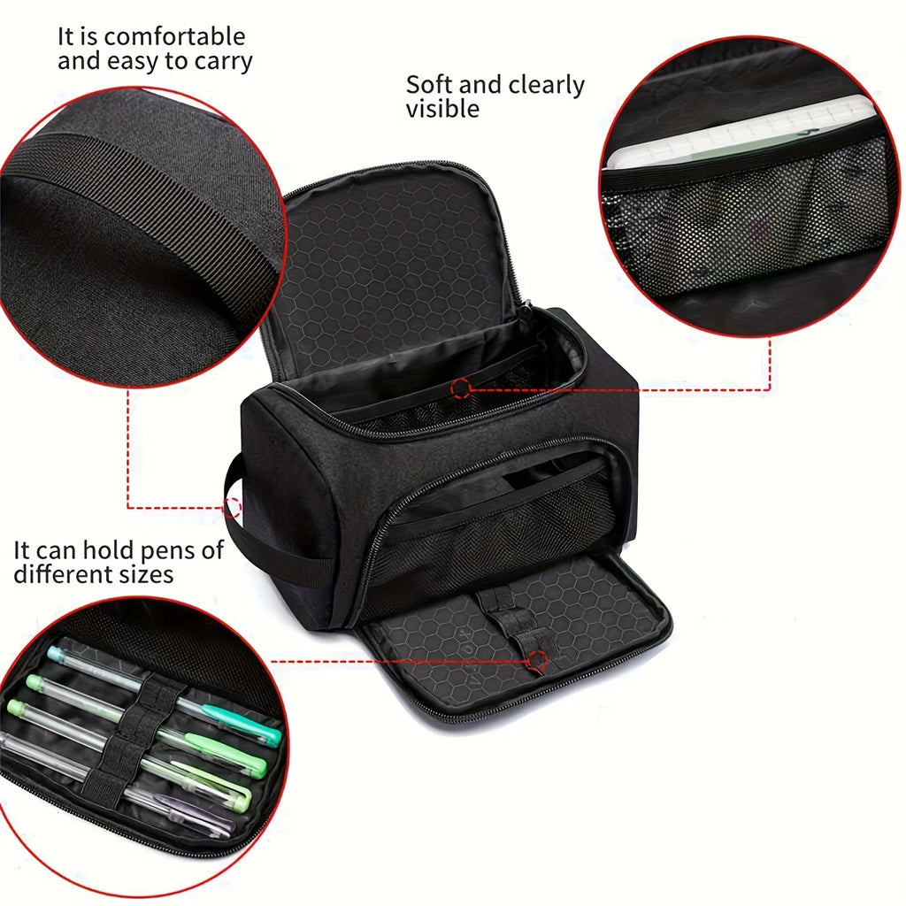 Large Capacity Pencil Case Multi-Compartment Organizer & Handle Pencil Case Organizer QXL