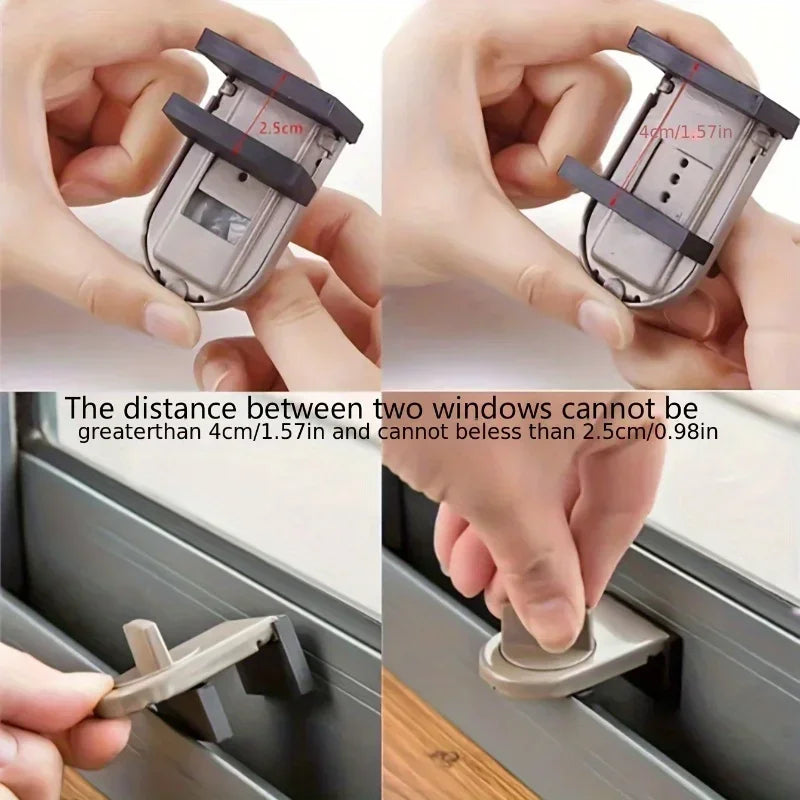 Adjustable Aluminum Sliding Window Safety Lock | Child Secure Window Safety Lock QXL