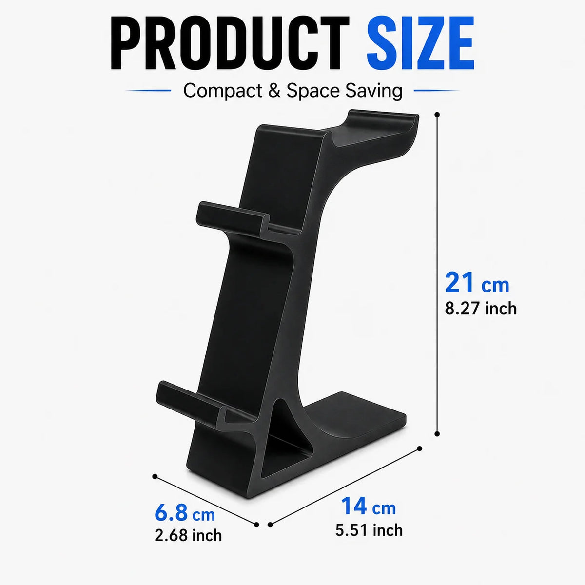 3-in-1 Game Controller Stand & Headphone Rack Organizer Gaming Desk Organizer QXL