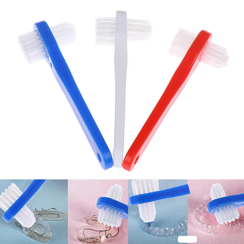 T-Shape Dual-Head Denture Brush | False Teeth Cleaner Denture Brush QXL