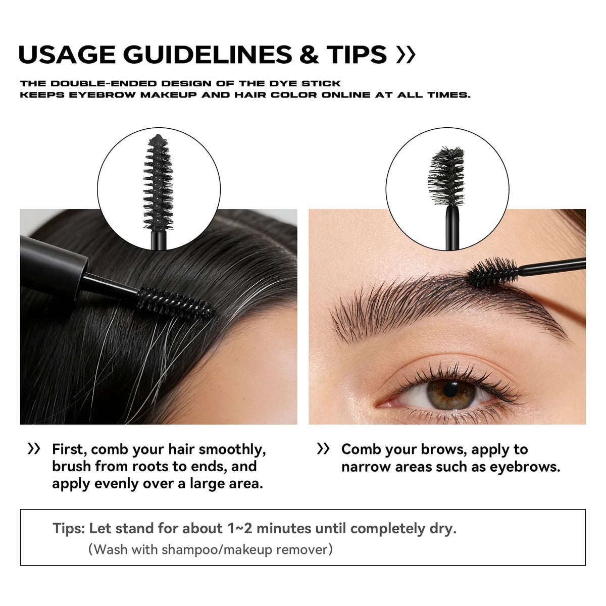 2-in-1 Hairline Pencil & Grey Hair Coverage Pen | Waterproof Hair Colour Pen QXL