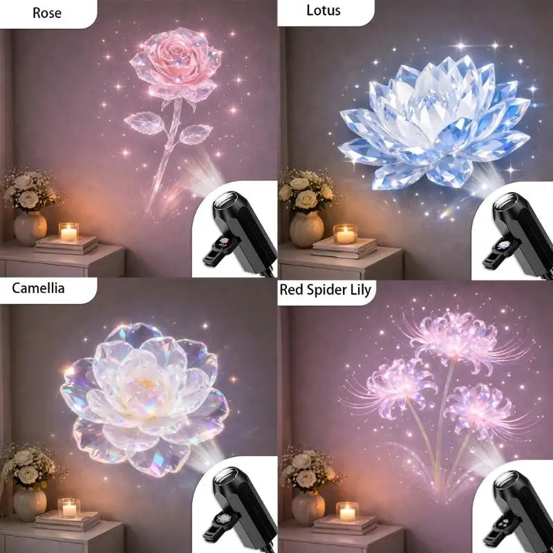 10 Floral LED Projection Night Light | Ceiling & Wall Lamp LED Projection Lamp QXL
