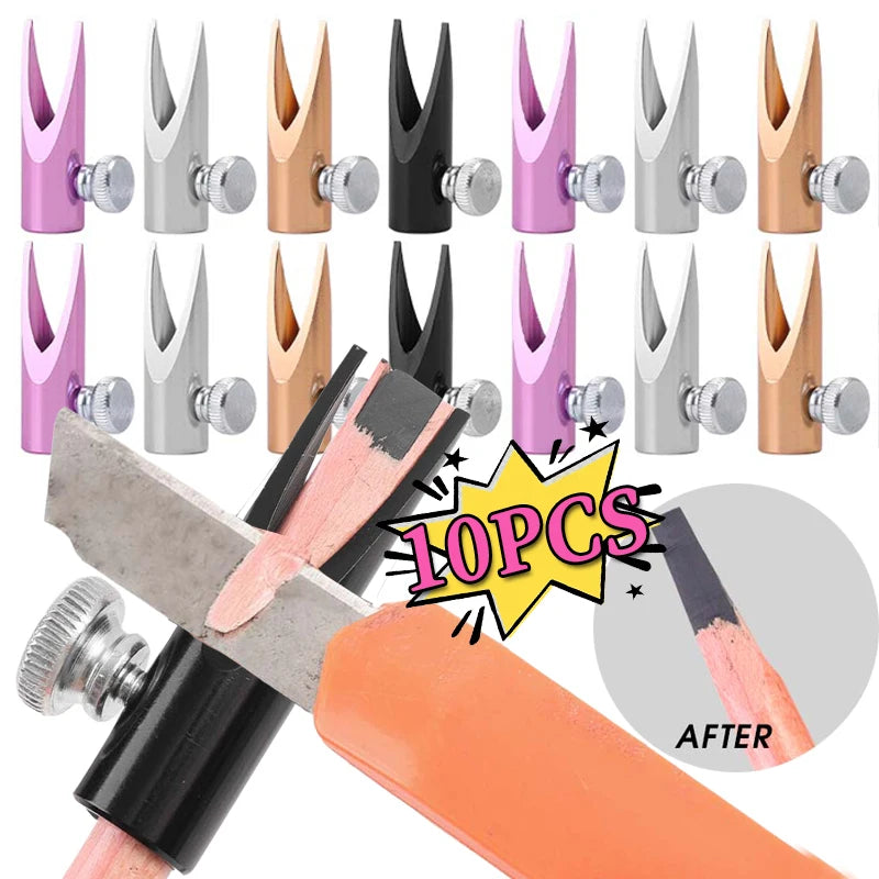 10-Pack Metal Eyebrow Pencil Sharpeners | Aluminum Alloy Eyebrow Pencil Sharpener QXL