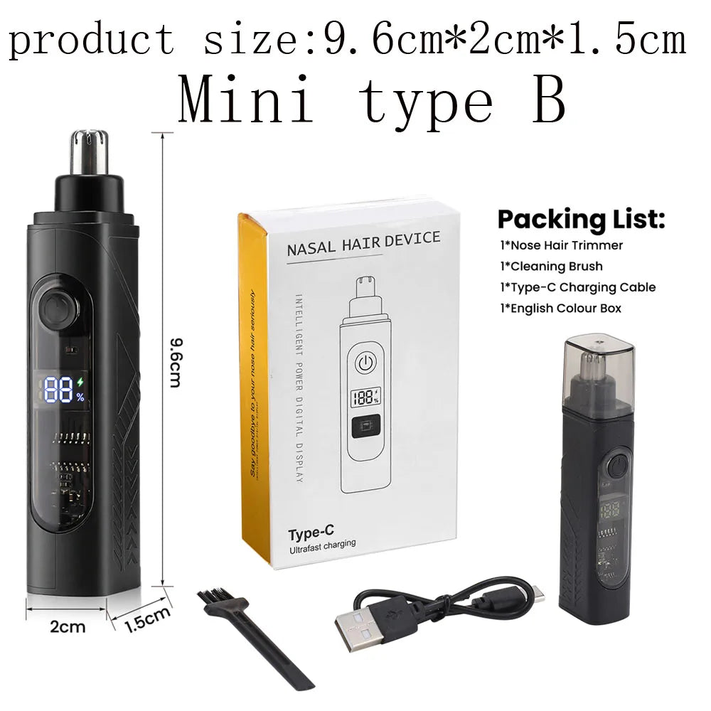 Electric Nose & Ear Hair Trimmer | 3-in-1 Rechargeable Nose & Ear Trimmer QXL Mini Type B