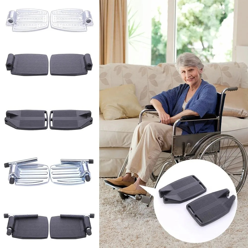 Non-Slip Wheelchair Footrest Pedal Replacement Pair | Leg Tube Wheelchair Footrest QXL