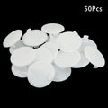 White Plastic Hinge Locking Covers | Round Flat Cabinet Caps Hinge Caps QXL 50pcs
