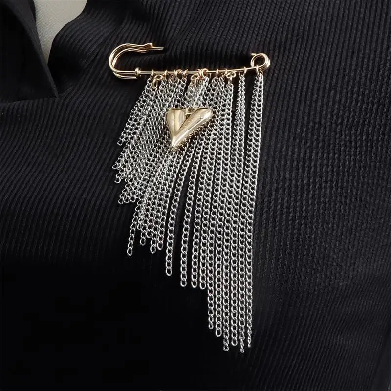 Elegant Chain Tassel Brooch Pin | Women's Fashion Jewelry Brooch Pin QXL Default Title