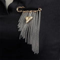 Elegant Chain Tassel Brooch Pin | Women's Fashion Jewelry Brooch Pin QXL Default Title