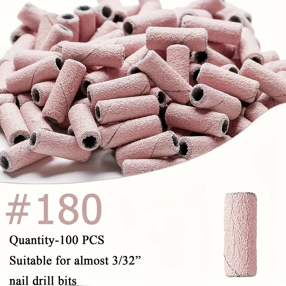 100-Pack Nail Drill Sanding Bands for Manicure & Pedicure Nail Sanding Bands QXL