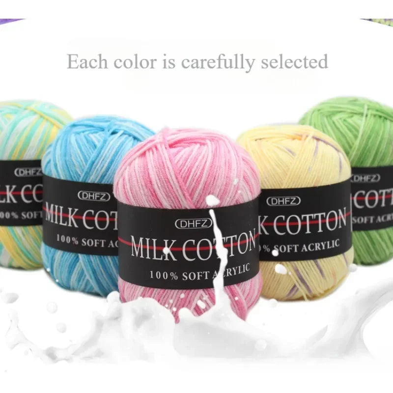 3-Strand Gradient Milk Cotton Acrylic Yarn | Knit & Crochet Acrylic Knitting Yarn QXL