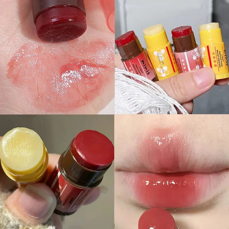 Mini Fruity Jelly Lip Balm Set | Moisturizing Colored Lipstick Tinted Lip Balm QXL
