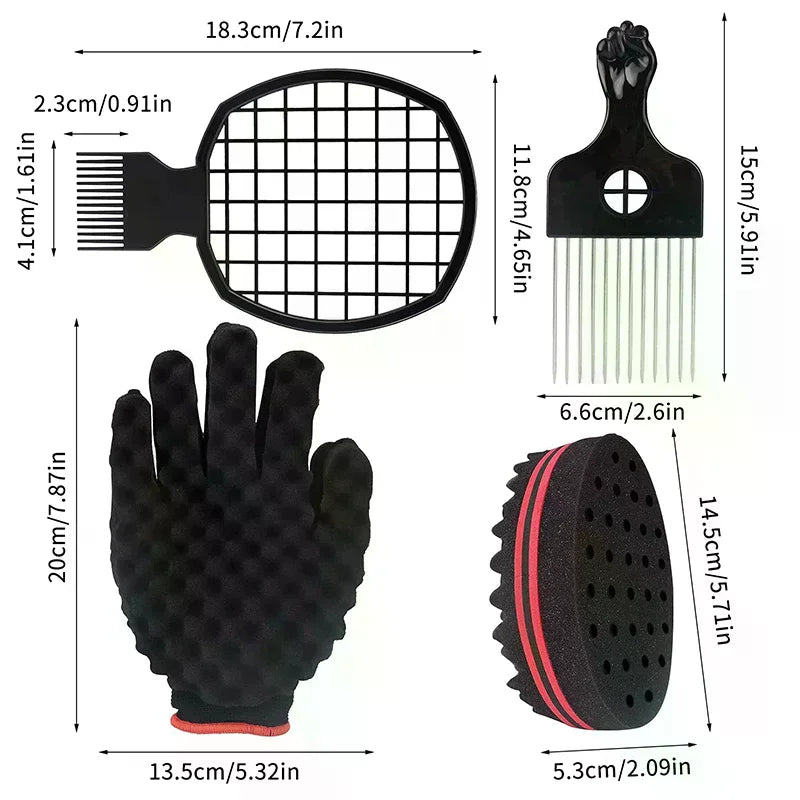 Hair Twist Sponge Brush Set | Curls, Braids & Dreadlocks Hair Twist Brush Set QXL