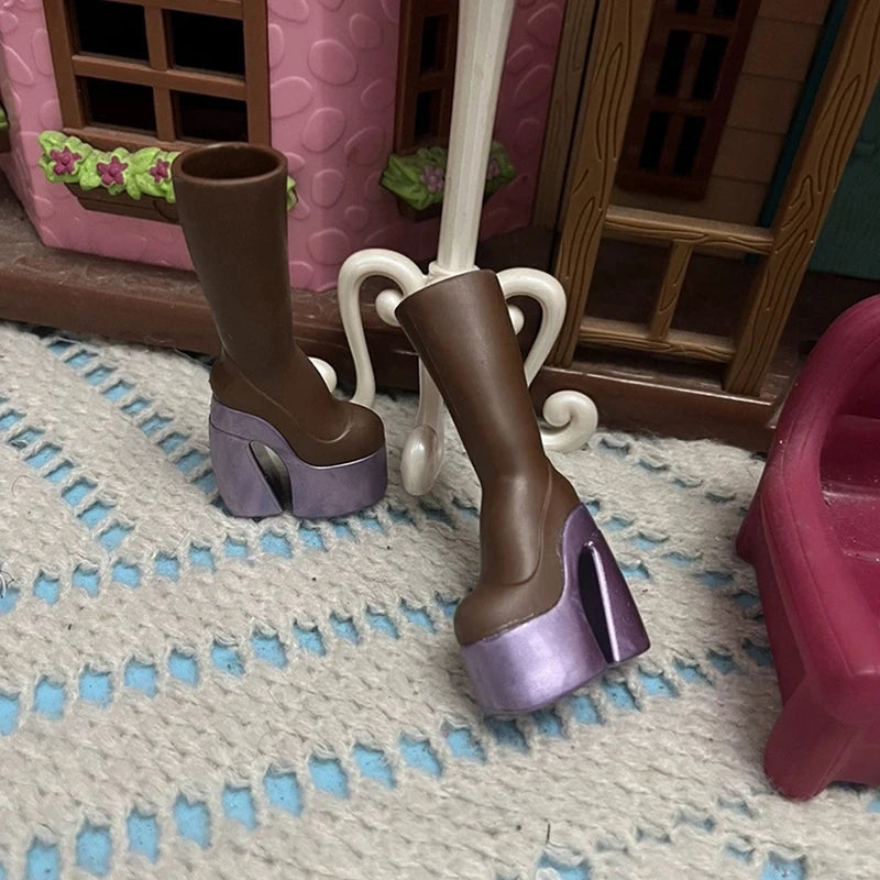 Mini 1:12 Doll High Heel Boots | Dollhouse Dress-Up Accessory Doll Accessory QXL