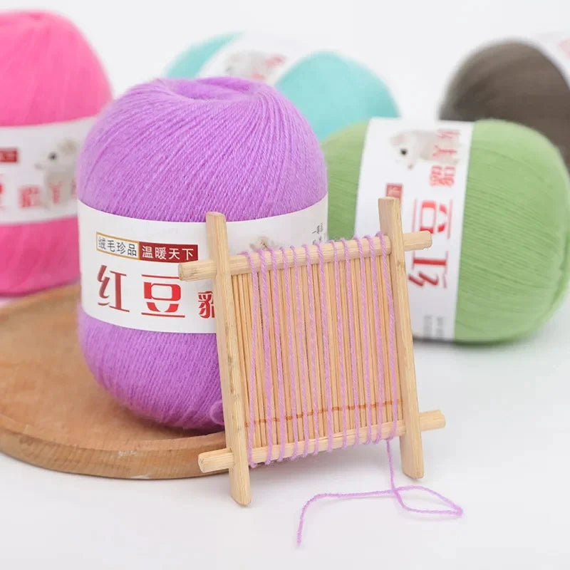Red Bean Cashmere Mohair Blend Yarn | Knit & Crochet DIY Craft Knitting Yarn QXL