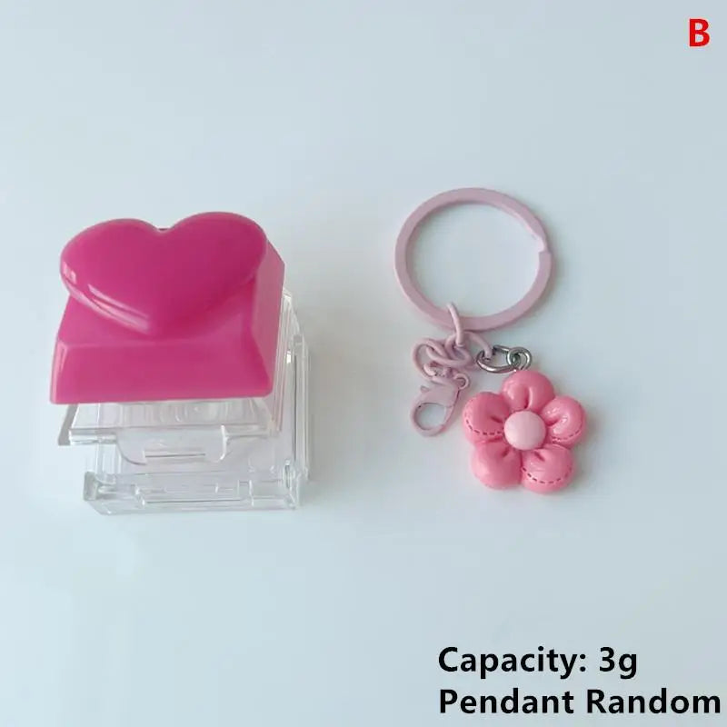 3g Refillable Flip-Top Lip Balm Jar | Heart-Shaped Cosmetic Container Cosmetic Lip Jar QXL B Rose red