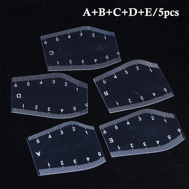 Eyebrow Stencil Ruler Set | Brow Shaping Tool 2/5 Pc Eyebrow Stencil Ruler QXL 5pcs 1set
