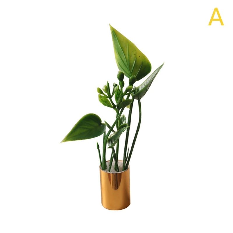 1:12 Dollhouse Miniature Potted Plant Bonsai Resin Decor Dollhouse Miniature QXL A