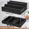 3-Tier Bamboo Perfume Organizer Rack with Drawer | Dresser Perfume Organizer Rack QXL Black