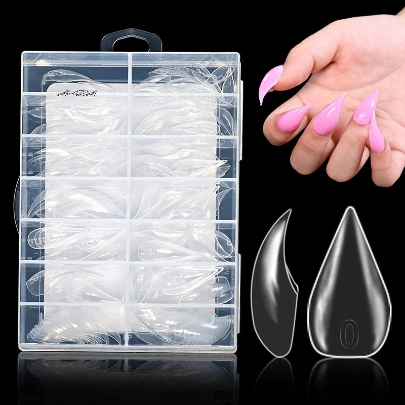 Clear Stiletto False Nail Tips 70/140/150 Pc | DIY Extensions False Nail Tips QXL