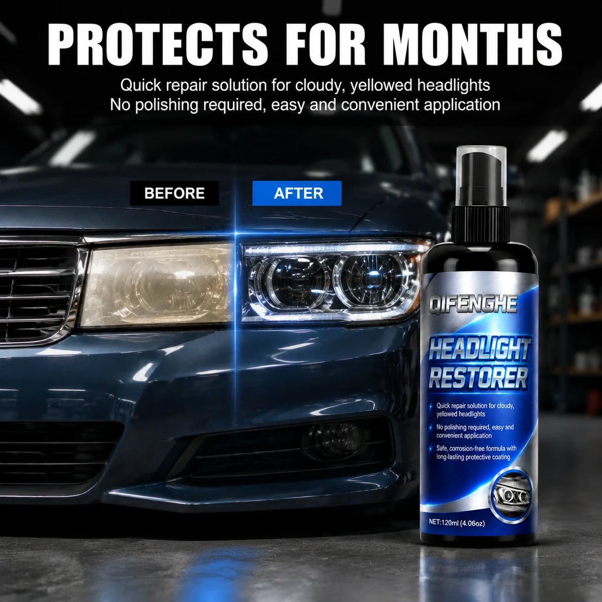 Headlight Restorer Spray | Fix Yellowed & Cloudy Headlights Headlight Restorer Spray QXL
