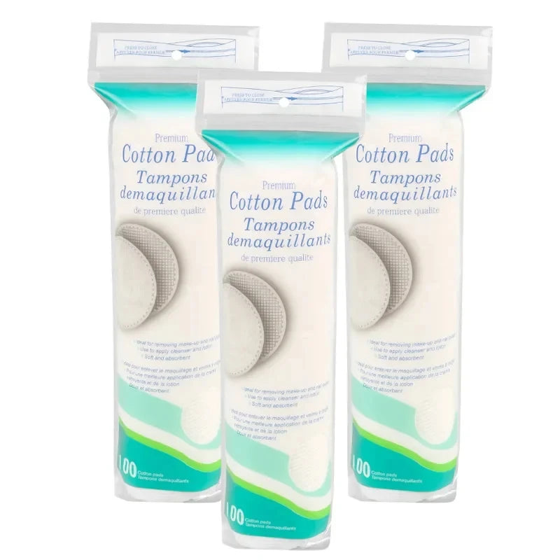 Double-Sided Cotton Makeup Remover Pads – 100 Pack Cotton Remover Pads QXL