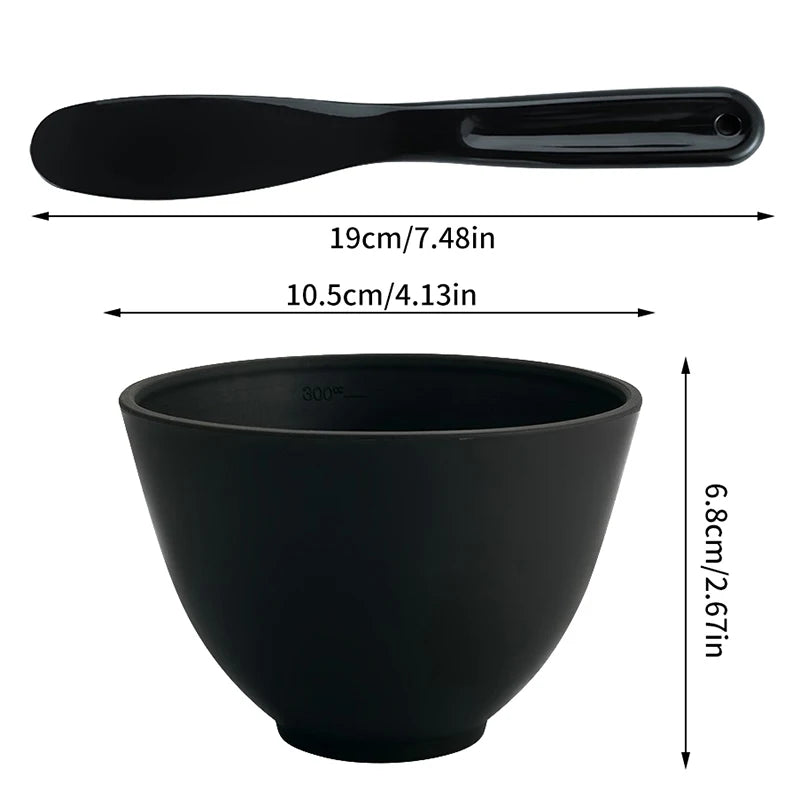Face Mask Mixing Bowl Kit | Brush, Spatula & Spoon Set Face Mask Tool Kit QXL