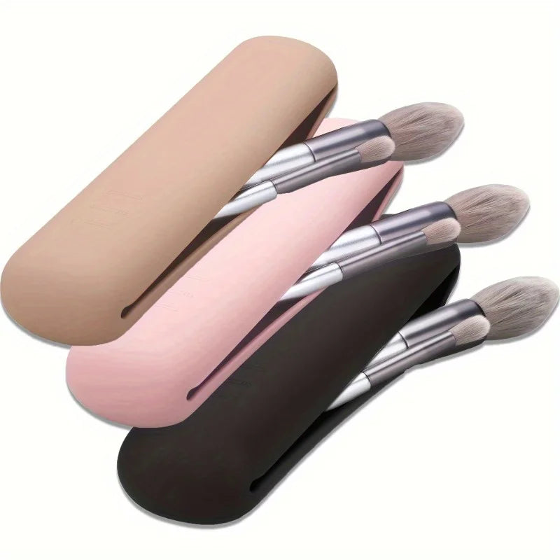 Silicone Travel Makeup Brush Holder | Portable Cosmetic Organizer Makeup Brush Holder QXL