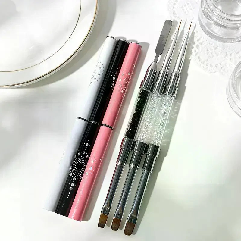 Dual-Ended Rhinestone Nail Art Brush | Liner & Gel Pen Nail Art Brush QXL