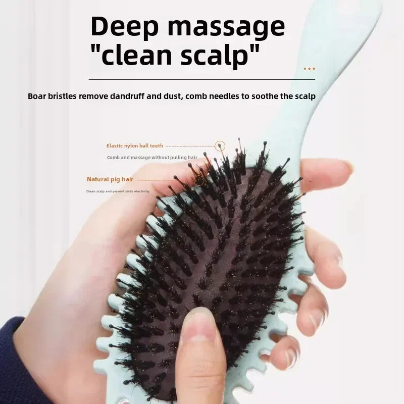 Boar Bristle Paddle Hair Brush – Detangle & Scalp Massager Paddle Hair Brush QXL