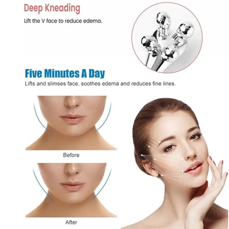 4D Y-Shape Roller Face Massager | Facial, Eye & Neck Tool Facial Roller Massager QXL