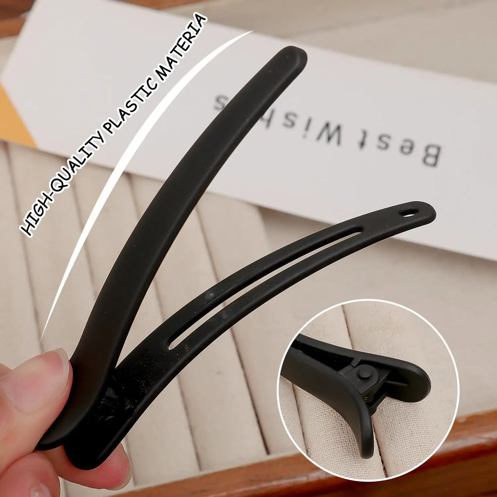 Black Matte Duckbill Hair Clips – 5-Pack Salon Sectioning Tool Salon Hair Clips QXL