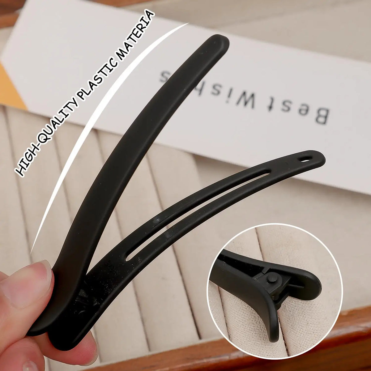 Black Matte Duckbill Hair Clips – 5-Pack Salon Sectioning Tool Salon Hair Clips QXL