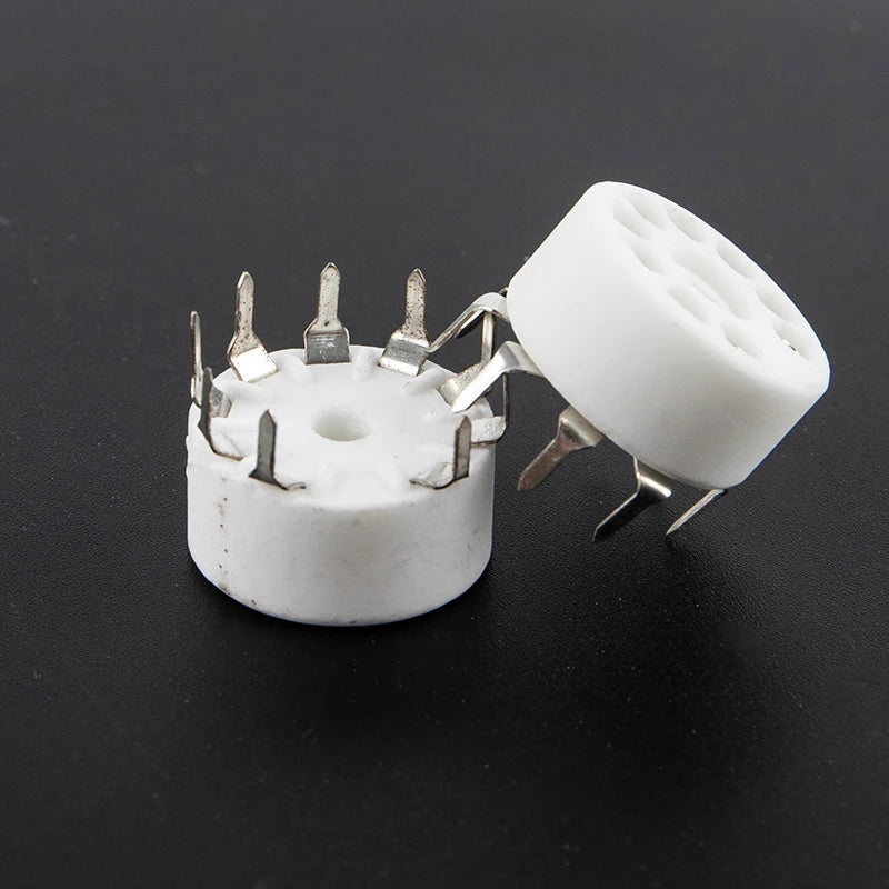 5-Pack Ceramic 9-Pin B9A PCB Tube Socket | 12AX7 12AT7 HiFi Vacuum Tube Socket QXL