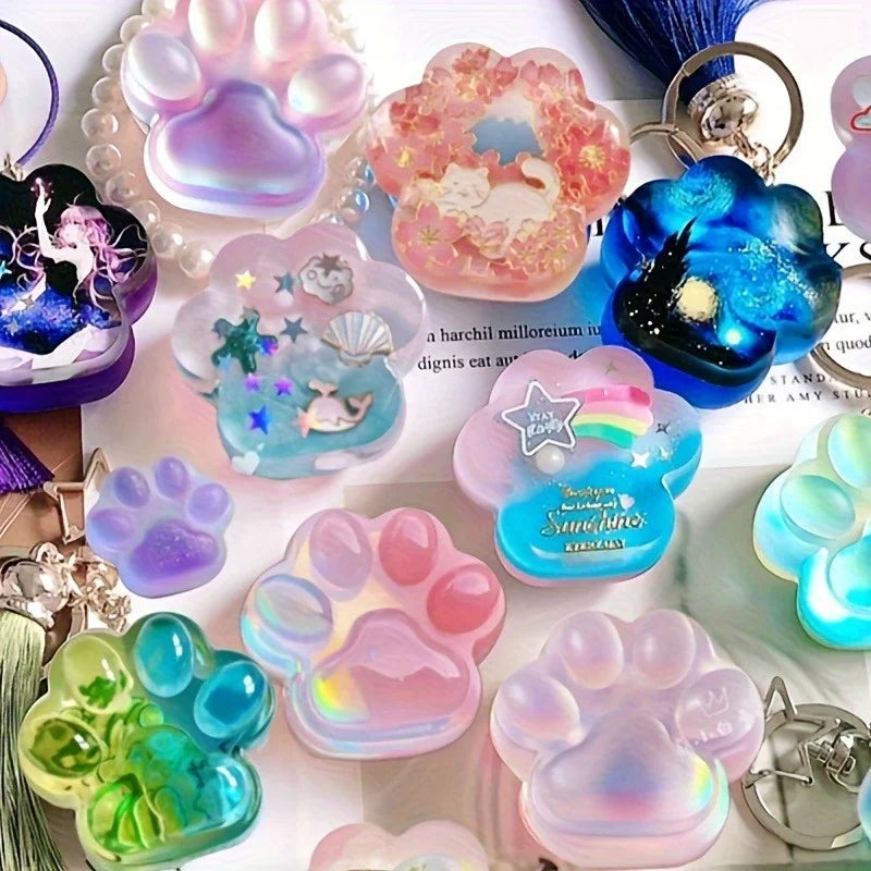 6-Pc Cat Paw Quicksand Resin Shaker Silicone Mold Set DIY Resin Silicone Mold QXL