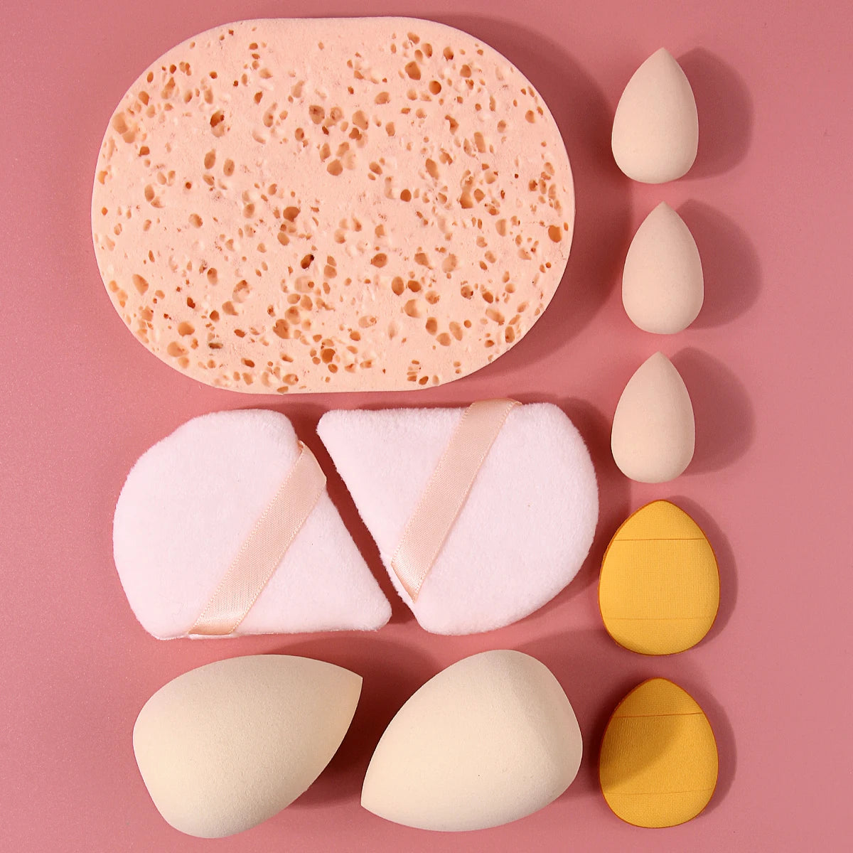 KOSSHOW 10-Pc Makeup Sponge & Powder Puff Set | All-in-One Kit Makeup Sponge Set QXL